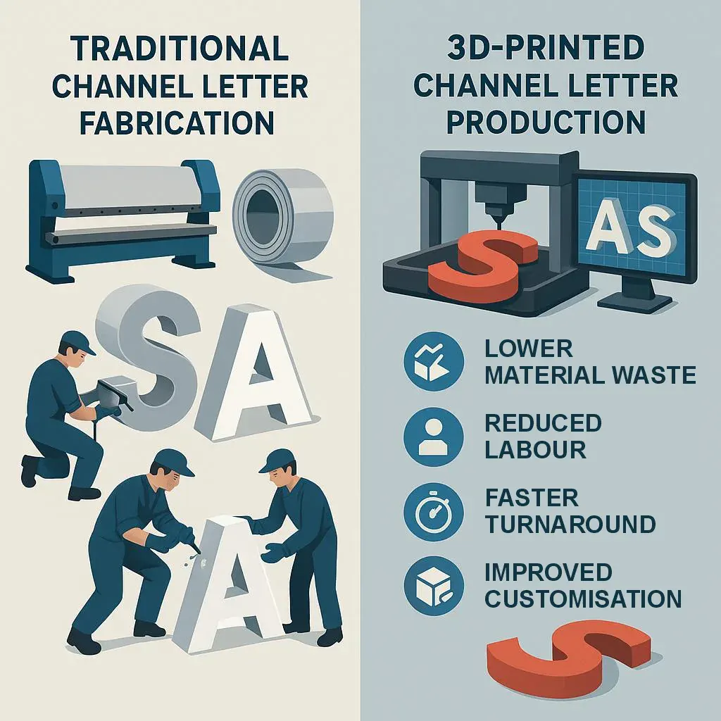 Traditional vs 3D Letter Production