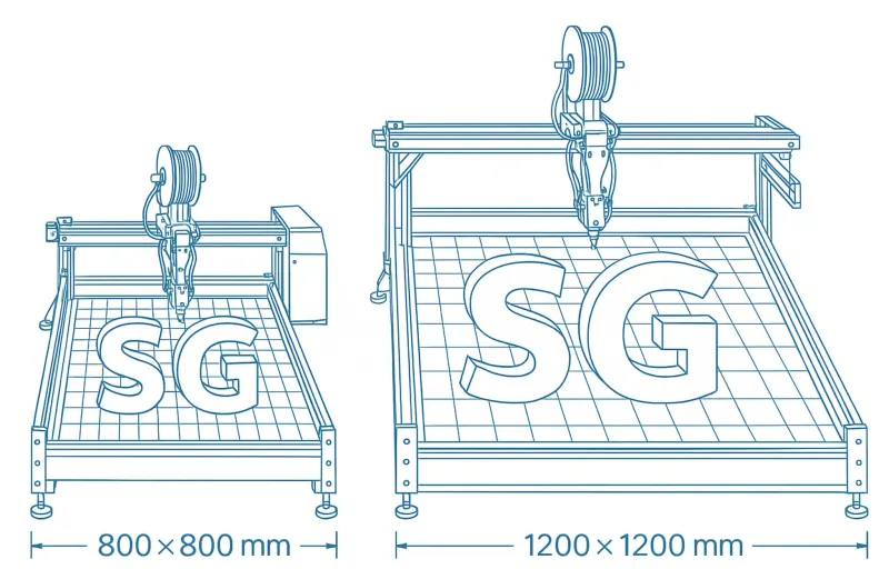 large-format 3D printers side-by-side