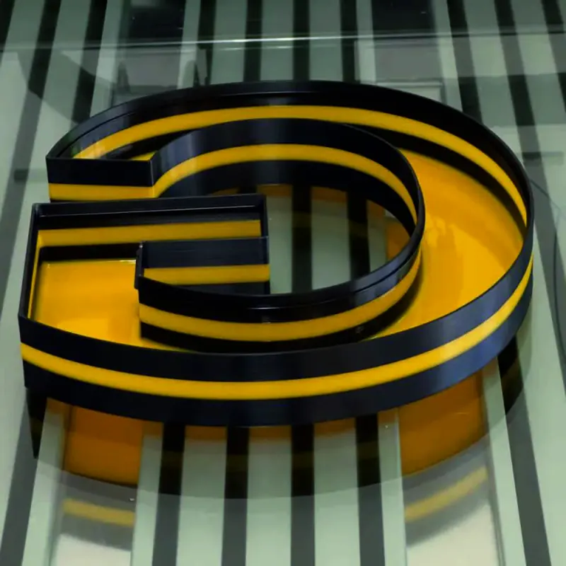 G 3D Letter after curing liquid acrylic