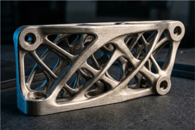 Metal 3D-printed titanium part with a lattice structure